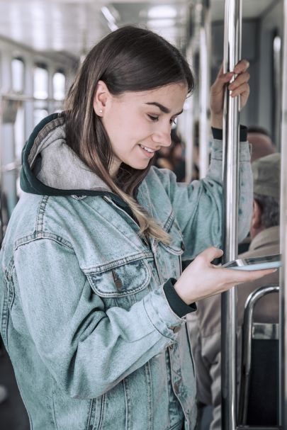 woman in public transport
