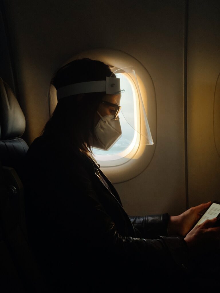 woman on a plane 