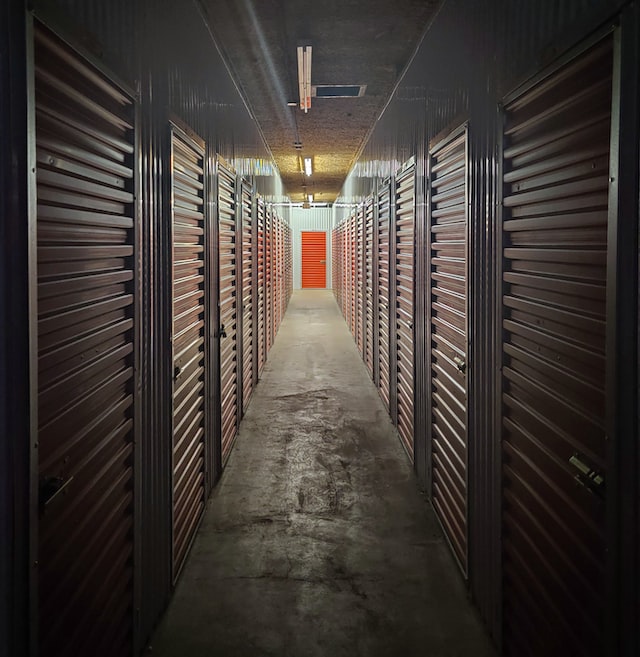 inside a storage unit garage
